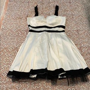 White & black formal dress